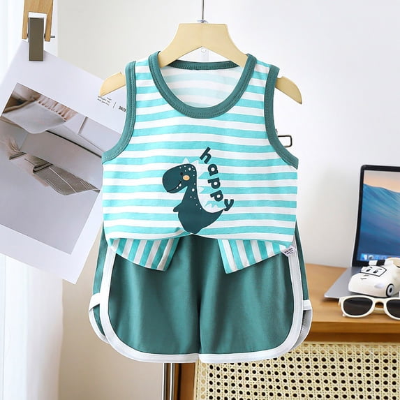 Boy Clothes 18 Months Set 2026 Baby Boy Shorts Set Summer Clothes Short Sleeve Striped Pocket Tshirt and Shorts Casual Toddler Boy Outfits