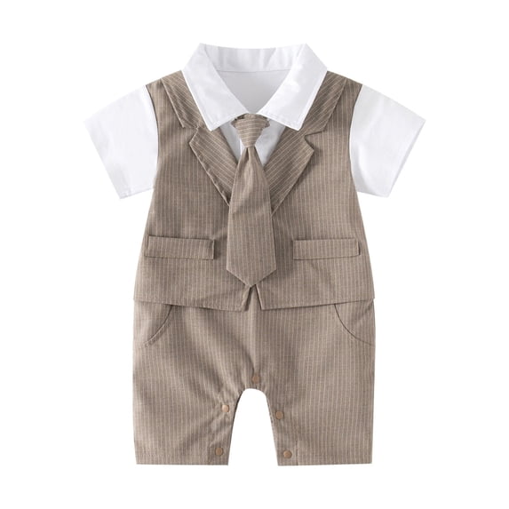 Boy Clothes Bowtie Dress Shirt +Bowtie+Vest+Pants 4 Pieces Gentleman Outfit Set First Birthday Outfit for Baby Boys 9-12 Months