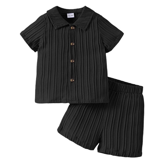 Boy Clothes Boy Outfits 12-18 Months Boy Clothes Sleeveless T-Shirt Tee Tank Tops Joggers Casual Elastic Shorts 2Pcs Dailywear Set (18-24 Months,Black) Boy Summer Sleeveless Tank Tops Set