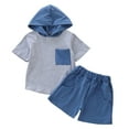 thumbnail image 1 of Boy Clothes Sets 3T Boy Clothes Toddler Baby Boy Short Sleeve Shirt & Casual Shorts Set Summer Outfits Clothes Hoodie 12-18 Months Patchwork, 1 of 9