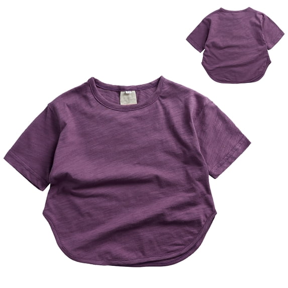Boy Clothes Short Sleeve Shirt Crewneck Purple Baseball Tops Boys Clothes 9 Months