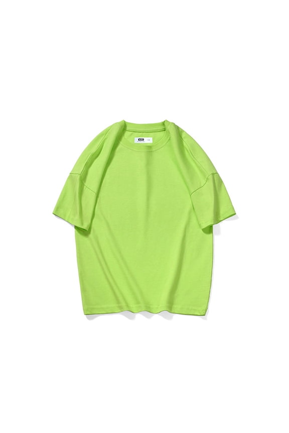Boy Clothes Short Sleeve T Shirts Round Neck Green Summer Clothes Girls Tops for Girls 6-7 Years