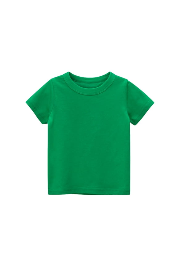 Boy Clothes Short Sleeve Tops Crewneck Green Summer Clothing Kids Clothes Girls 1T
