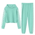 thumbnail image 1 of Boy Clothes Size 10-12 Two Piece Sets Kids 2 Piece Outfits Girls Crop Tops Hoodies Long Sleeve Fashion Sweatshirts and Sweatpants Girls Winter Outfits 4-16, 1 of 9