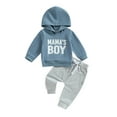 thumbnail image 1 of Boy Clothes Toddler Baby Fall Winter Hoodies Outfit 6M 12M 18M 24M Letter Sweatshirt Top Jogger Pants Casual Tracksuit, 1 of 9