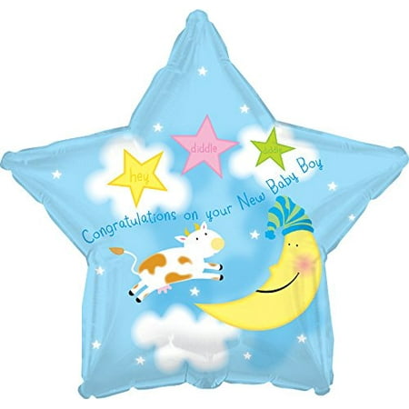 Boy Cow Jumps Over the Moon Mylar Balloon, each