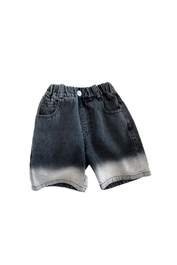 Boy Denim Shorts Elastic Waist Straight Leg Jeans Jorts with Pockets Boys Clothes Size 4-5 Years