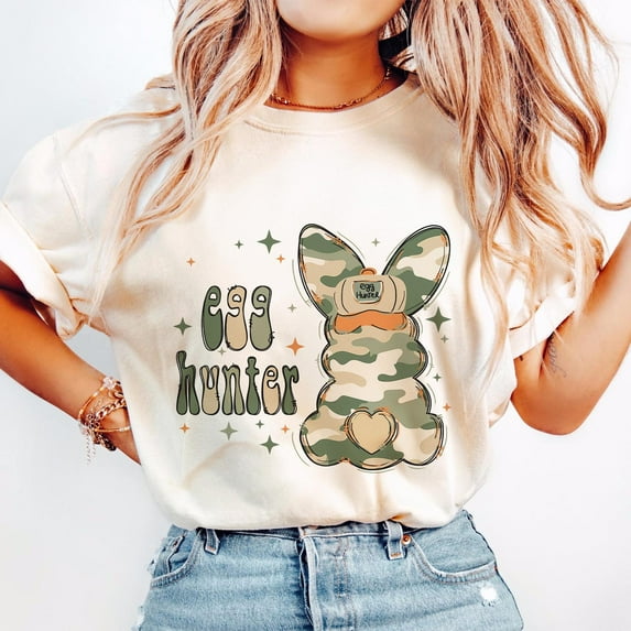 Boy Easter Bunny shirt, Egg Hunter Bunny shirt, Camo Bunny shirt, Boy Bunny With Backwards Hat, Retro Easter shirt, Boy Easter Name, Happy Easter