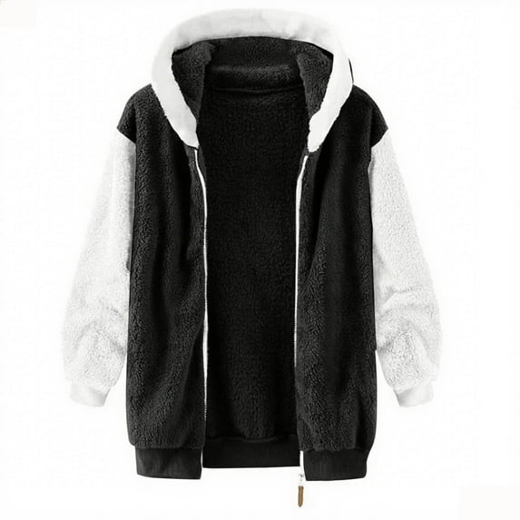 Boy Fleece Jacket Cute Hooded Zip Up Long Sleeve Fuzzy Jacket Kids Boys Winter Coat 7-8 Years