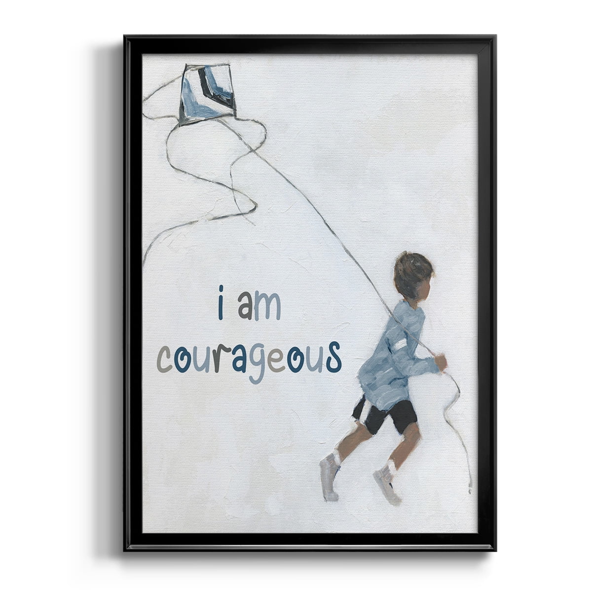 Boy Flying Kite Premium Framed Print - Ready to Hang