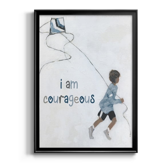 Boy Flying Kite Premium Framed Print - Ready to Hang