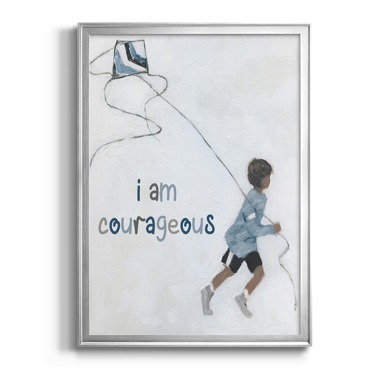 Boy Flying Kite Premium Framed Print - Ready to Hang