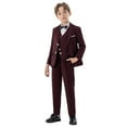 thumbnail image 1 of Boy Formal Suits 4 Piece Slim Fitting Suit for Kids Tuxedo Sets Wedding Ring Bearer Outfits Plus Size Two Piece Sets for Lady Wine 7Y, 1 of 9