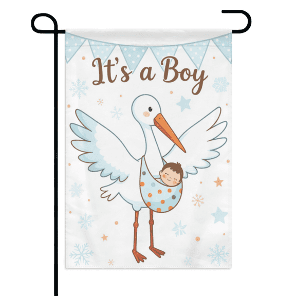 It's A Boy Garden Flag 12×18in Double Sided Polyester Gender Reveal Birth Announcement UV Protected Weatherproof Decor For Indoor Outdoor Baby Shower Lawn Yard