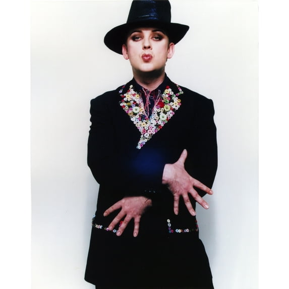Boy George on a Printed Collar Coat Portrait Photo Print (24 x 30)