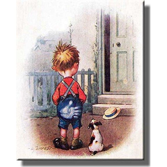 Boy Getting Spanked Funny Picture on Stretched Canvas, Wall Art decor, Ready to Hang!