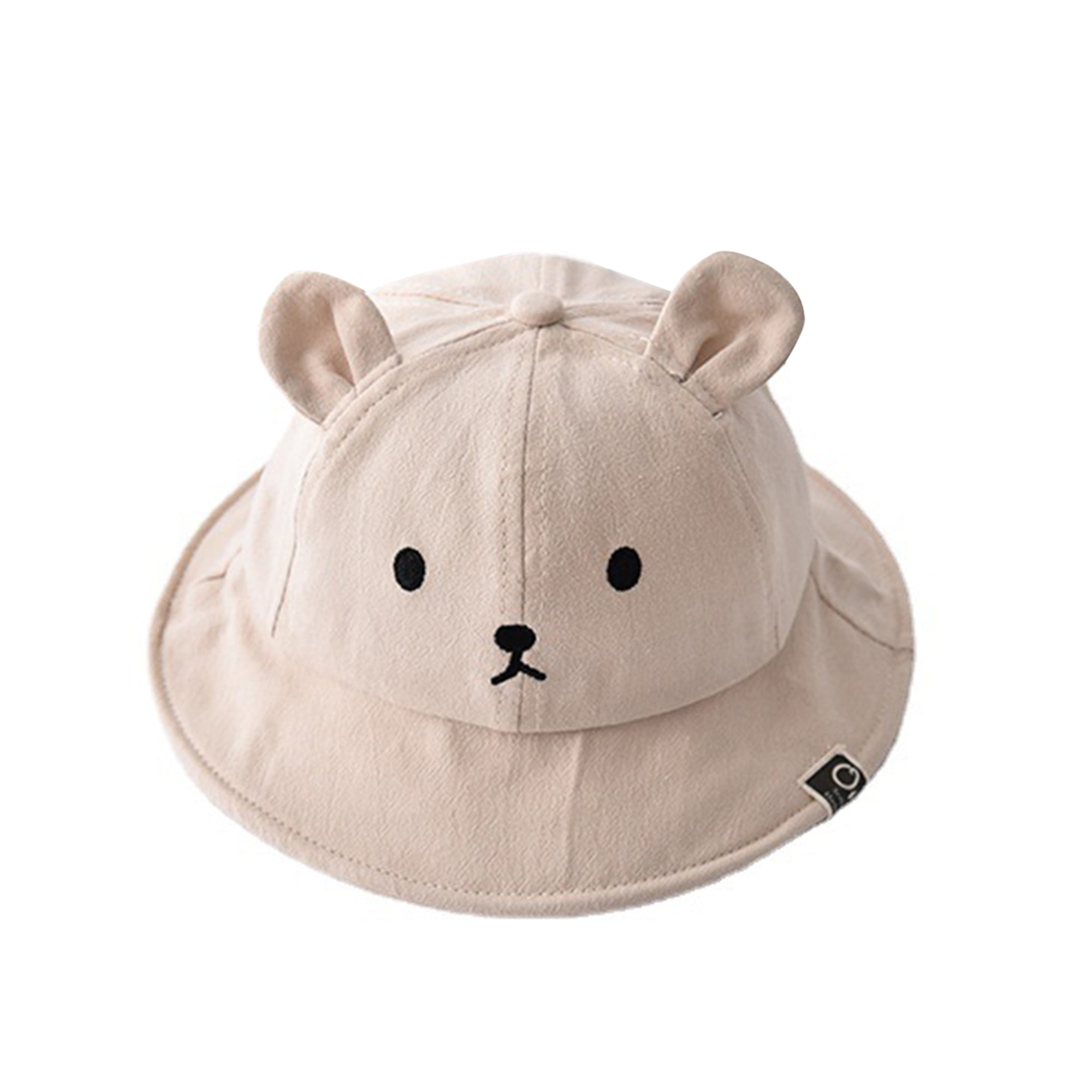 1pc Baby Boy'S/Girl'S Cute Fishing Hat With Bear & Cloud Print
