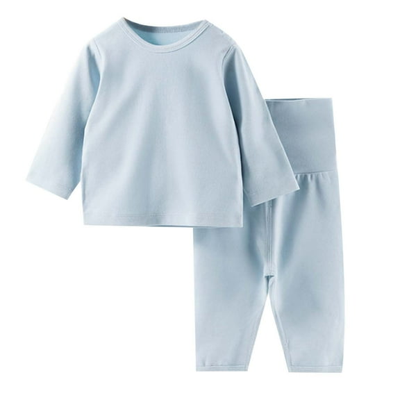 Stylish Kids Two Piece Set Cozy Round Neck Long Sleeve Top and Comfortable Trousers Outfit for Children