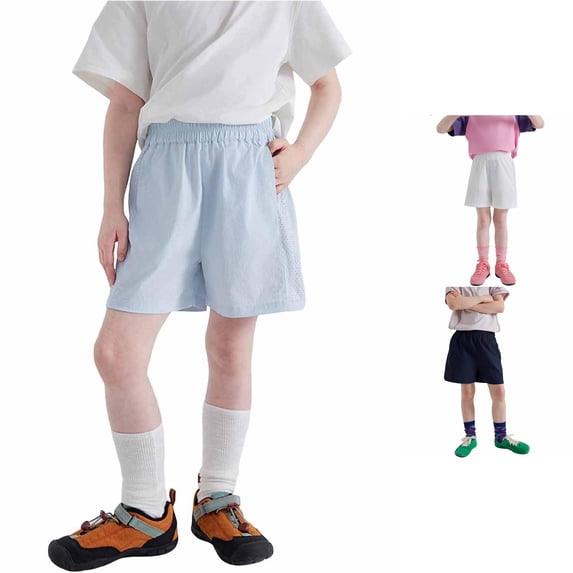 Boy Girl Elastic‑Waist Breathable Mesh Loose‑Fit Summer Active Casual Shorts
