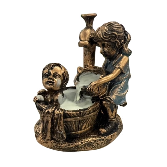 Boy and Girl Garden Statues Outdoor Ornament Sculptures Pressure Water Bath Drinking Figurines Decorations for Patio Yard Lawn Garden Gifts (Bath Bath Sculpture)