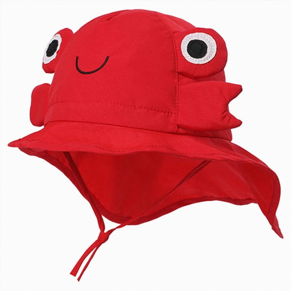 Boy Girl Outdoor Wide Brimmed Childrens Sun Hat Quick Drying Baby Beach Sun Hat,L,Red Hat