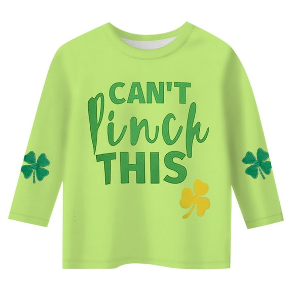 Boy Girl St Patricks Day Shirts Clover Shamrock Long Sleeve T shirt Tee 3/4 Short Sleeve Tops Trending Clothes 2025