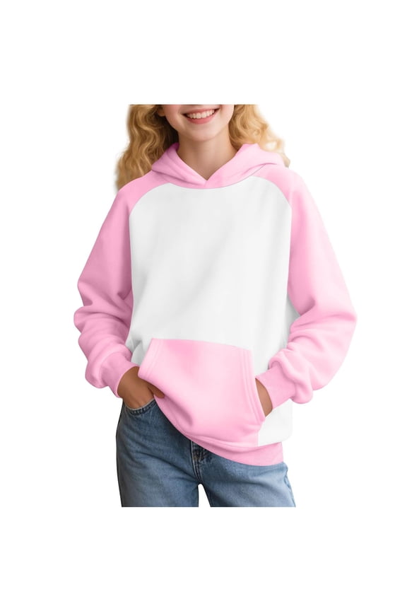 Boy & Girl Winter Sweatshirt, Plush Interior for Extra Coziness, Perfect Gift for Christmas to Keep Kids Warm During Seasonal Activities and Outings,Pink,170