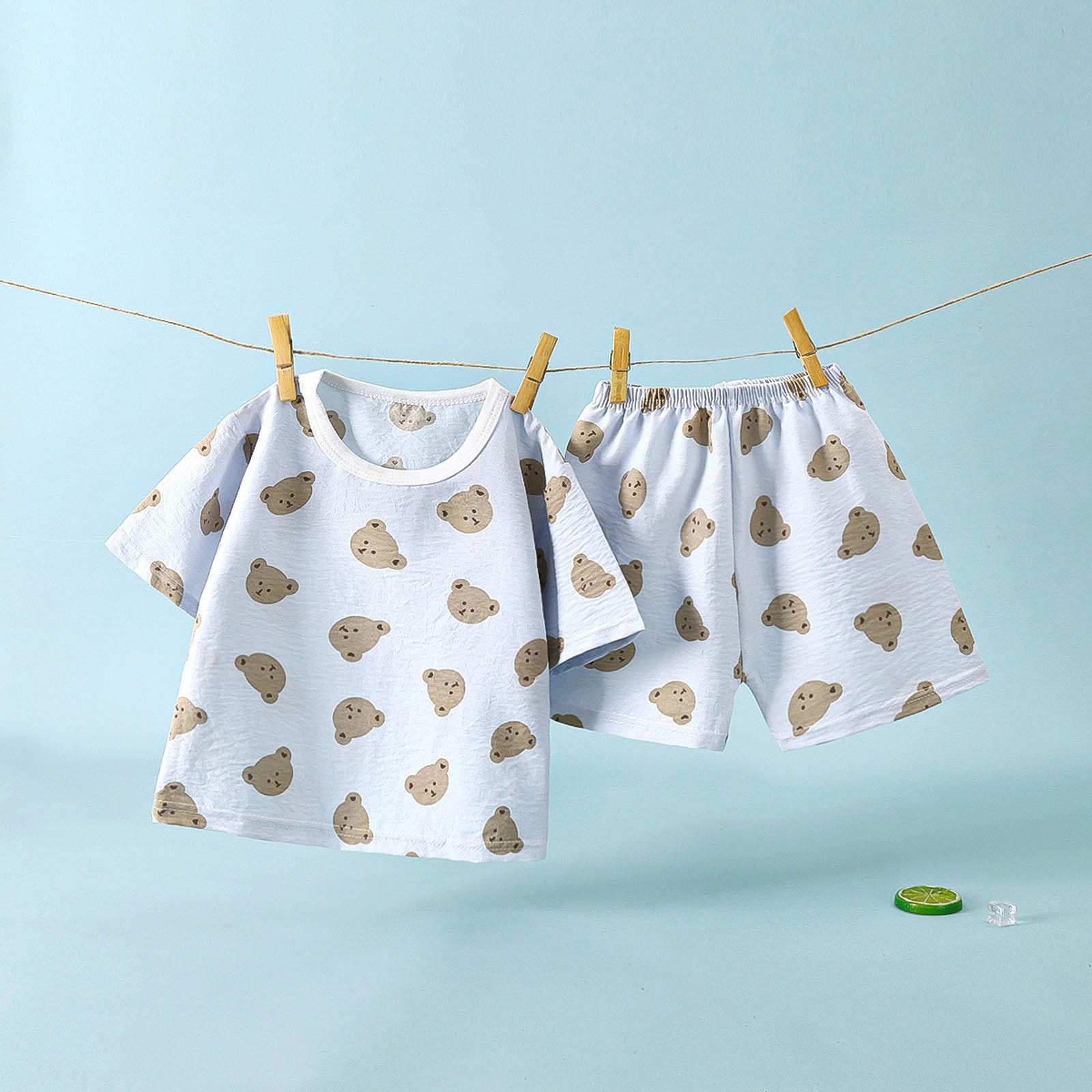 Boy Girls Clothes Summer Outfit Dinosaur Letter Print Tops Shorts Cute ...