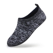 Boy and Girls Indoor Sneakers - Soft Sole Non- Quiet Shoes for Kids Lightweight Flexible Play Slippers Machine Washable for Preschool Daycare Home(Black/20)