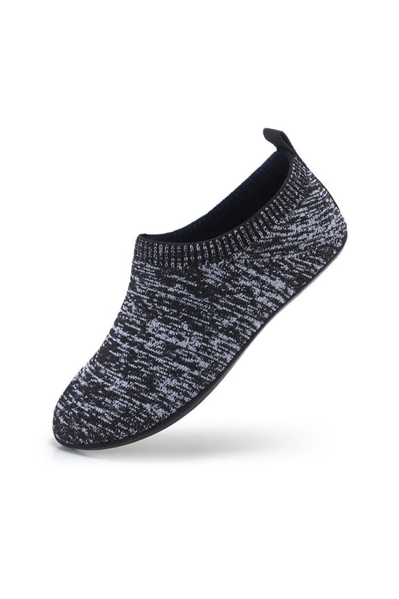 Boy and Girls Indoor Sneakers - Soft Sole Non-Slip Quiet Shoes for Kids Lightweight Flexible Play Slippers Machine Washable for Preschool Daycare Home(Black/20)