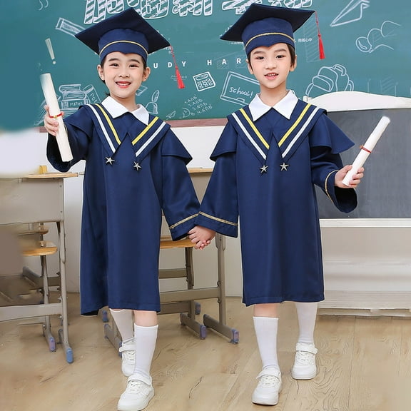 Boy Graduation Outfit Toddler Graduation Cap and Gown with Tassel Outfits Set Kindergarten Graduation for Girls 3-4 Years