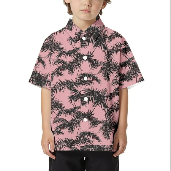 Boy Hawaiian Shirt Short Sleeve Boys' Button-Down Shirts Summer Loose Floral Beach Shirt Boys Shirts for Boys 6-7 Years