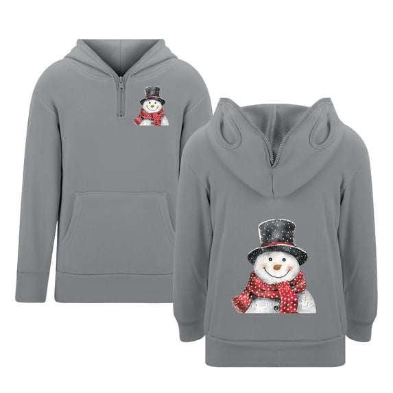 Boy Hoodie Sweatshirt - Kids Christmas Hoodie Boy Girl Long Sleeve Sweatshirt with Pocket and Zipper Winter Fashion (Color:Grey,Size:5-6 Years)
