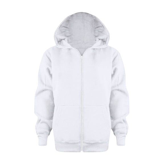 Boy Hoodies Fall Winter 3-4 Years Sweatshirt Color Solid Zip Jackets Long Hoodie Top Sleeve Up Girls Kids Boys Coat&jacket Kid Cloth ,White