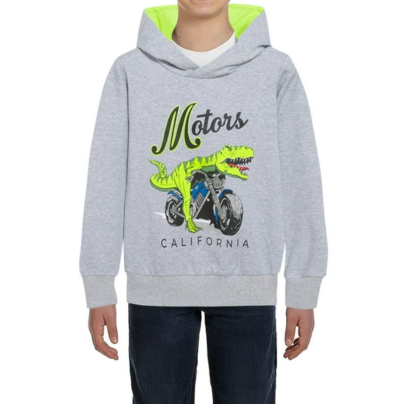 Boy Hoodies Size 8-10 Dinosaur Cotton Long Sleeve Kids Pullover Graphic Long Sleeve Hoodie Sweatshirts with Pocket for Kids,5-6 Years,Grey