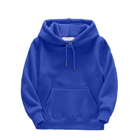 Boy Hoodies Size 8-10 Kids Child Toddler Boys Girls Solid Long Sleeve Patchwork Hooded Thickened Warm Sweatshirt Pullover Blouse Tops Outfits Clothes,3-4 Years,Z8-Blue