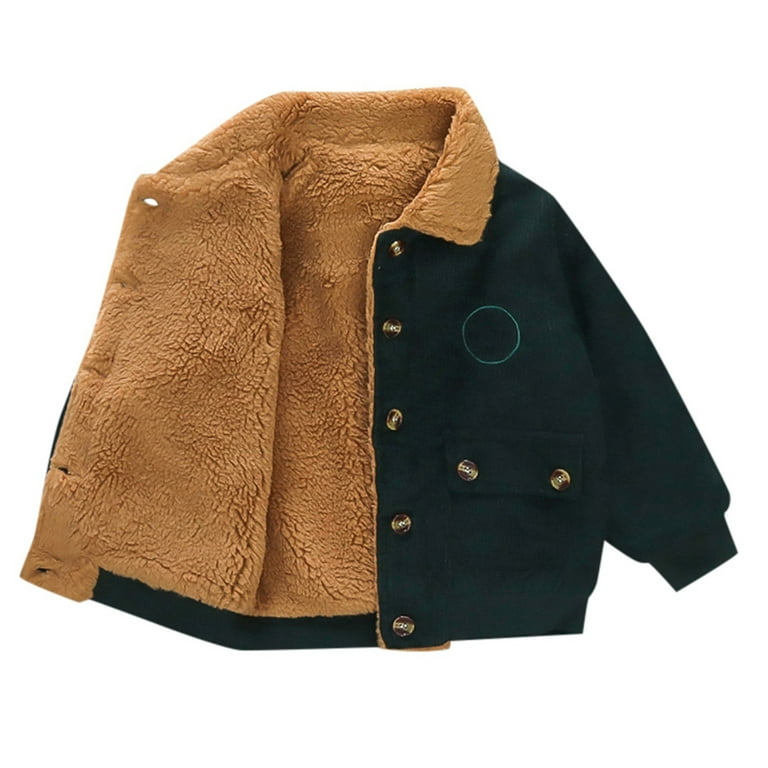 Boy Jacket Toddler Boys Corduroy Jacket Toddler Winter Coat Kid Button Down Warm Outwear Jacket for Kids Color Green Size 2 3 Years Walmart