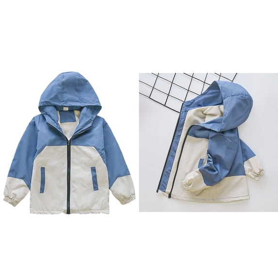 Boy Jackets Kids Boys Lined Thickened Windbreaker Zipper Hoodie Lightweight Jacket Fall Coat Kids Clothes Girls Size 3-4 Years
