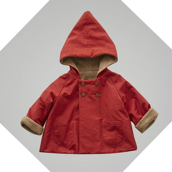Boy Jackets Toddler Girls Thickened Windbreaker Jacket Button Down Hoodie Lightweight Toddler Jacket Fall Coat School Clothes for Girls 9-18 Months