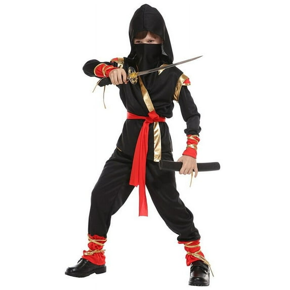 Boy Japan Anime Ninja Costume Knight Samurai Outfit Cosplay Carnival Halloween Fancy Party Dress