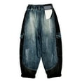 thumbnail image 1 of Boy Jeans Toddler Kids Boys Cargo Jeans Spring Fall Wide Leg Vintage Wash Ripped Denim Pants Streetwear Teen Jeans 5 Years-6 Years Blue, 1 of 5