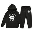 thumbnail image 1 of Boy Jogger Set Size 7 Long Sleeve Letter Print Rugby Football 2pcs Boys Outfit Set Regular Fit Tracksuit 2 Piece Outfits,Black,1-2 Years, 1 of 4