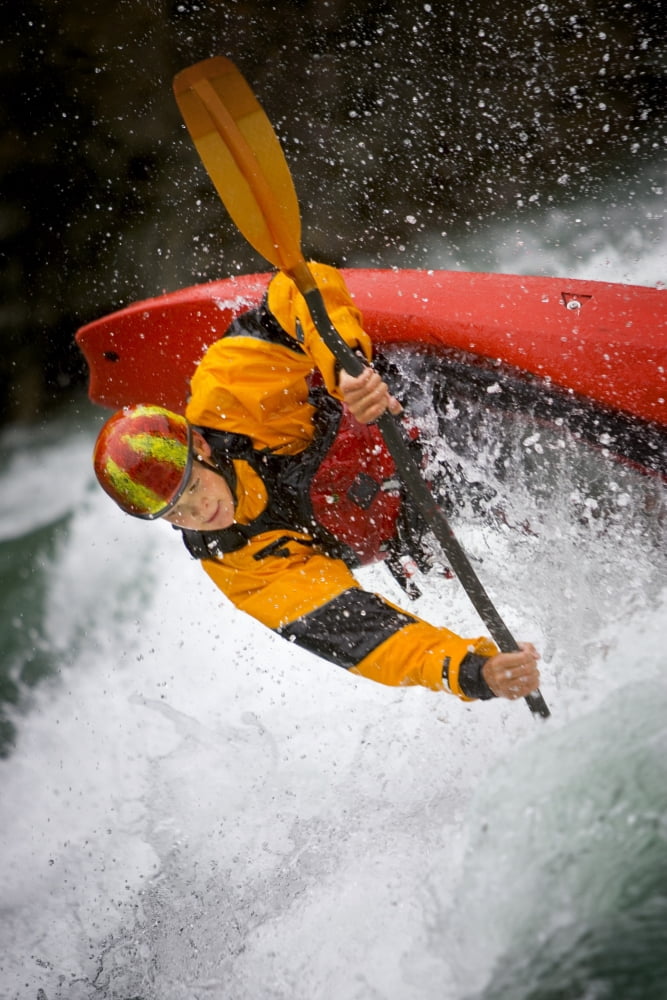 Boy Kayaking Canvas Art - Richard Wear Design Pics (11 x 17)