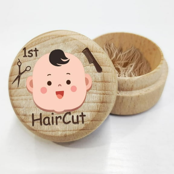 Boy Keepsake Box for First Hair First Haircut Keepsake Wooden Baby Hair 3D Box Cute Container to Keep the Childhood Memory for Baby Shower Birthday Gift Present diy