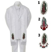 LEADERTUX Boy Kid Formal 1st Communion Christening Baptism White Tuxedo Suit Stole Sm-20