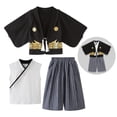 thumbnail image 1 of Boy Kimono Romper Suit 3 Pieces Japanese Costumes Infant Cotton Samurai Outfits Clothes 3-8 Year, 1 of 3