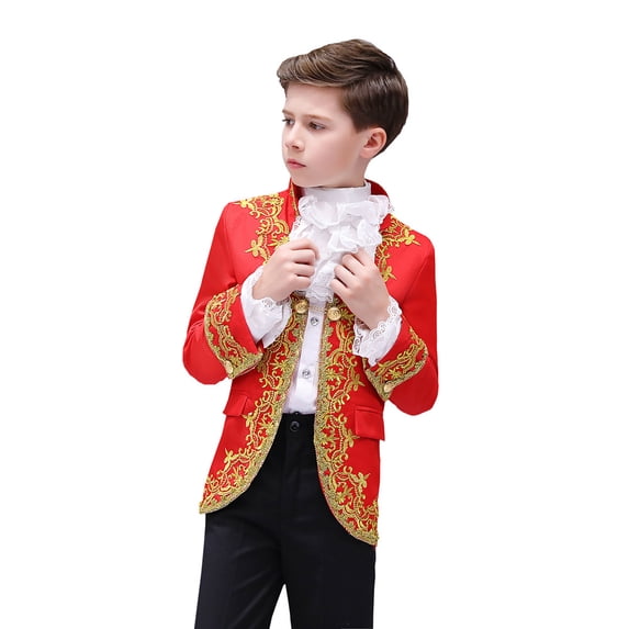 Boy Knight Prince Palace Dress Chorus Costume Children Stage Charming Performance Clothing Set Kids Blazer Pants