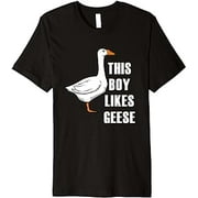 Boy Likes Cute Goose Wildlife Nature Geese Premium T-Shirt