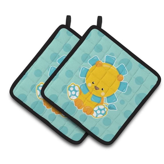 Boy Lion Pair of Pot Holders
