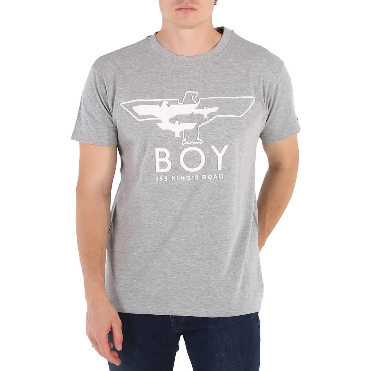 Boy London Grey Cotton Boy Myriad Eagle T-shirt, Size Large